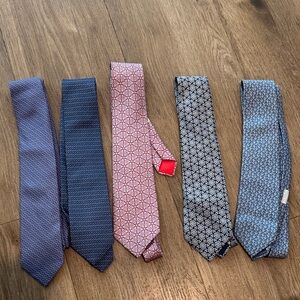 Hermes Men's Ties in Blue and Pink Patterns